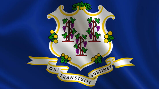 Flag of the state Connecticut.