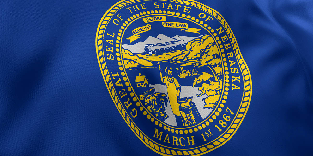 Nebraska State Flag, United States, 3D Render