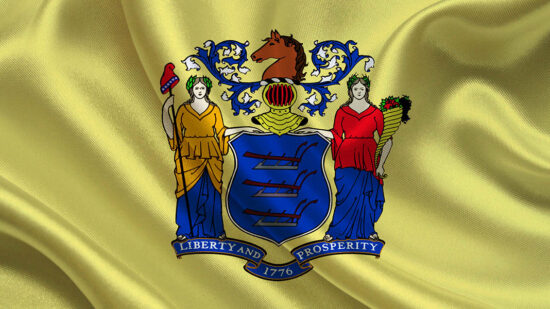 Waving flag of NEW JERSEY