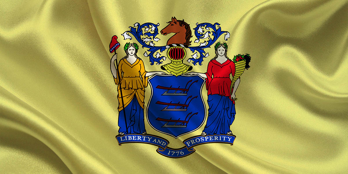 Waving flag of NEW JERSEY